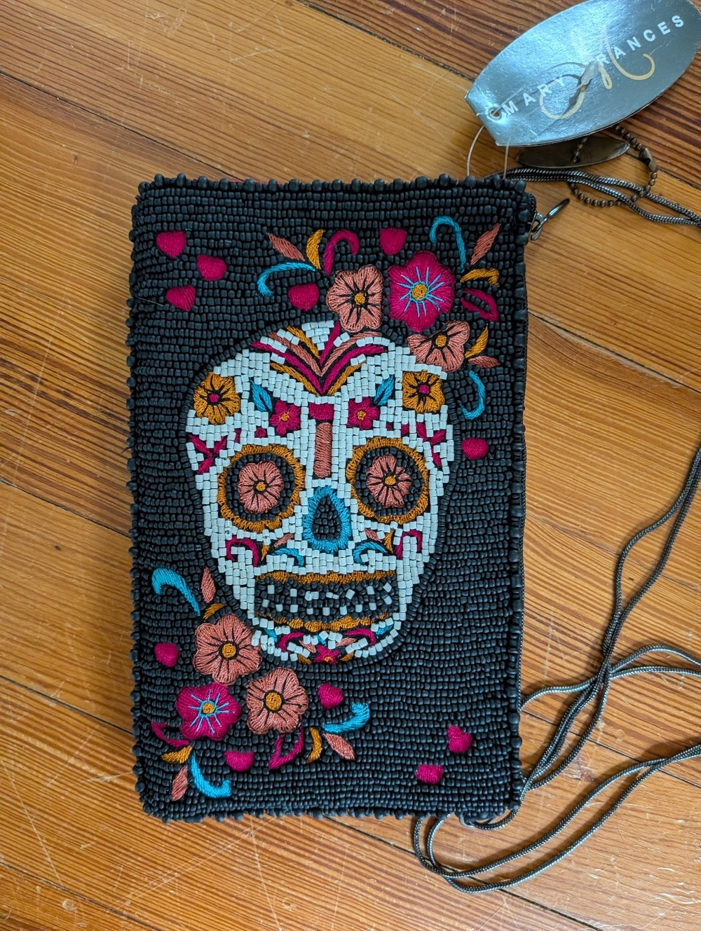 Mary Frances | Beaded Sugar Skull Crossbody Bag